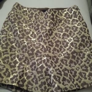 J. Crew metallic animal print shorts